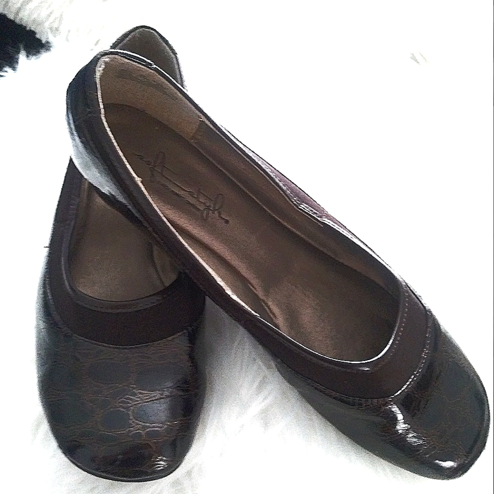 Beautiful Brown Suede Embossed Soft Comfy Kitten Heel Flat Loafer Wedge Shoes